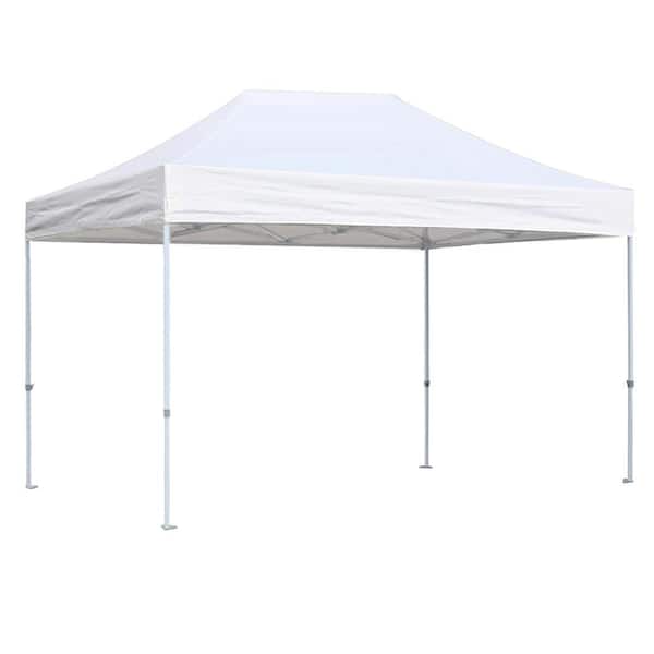 Terracemaster Commercial 8 ft. x 12 ft. White Pop Up Canopy Tent with Roller Bag