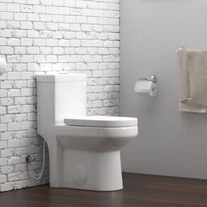 Simple Project One-Piece 0.8/1.6 GPF Dual Flush Round Wall-Mounted Toilet  in Matte Black HD-US-WHT-3-MB - The Home Depot