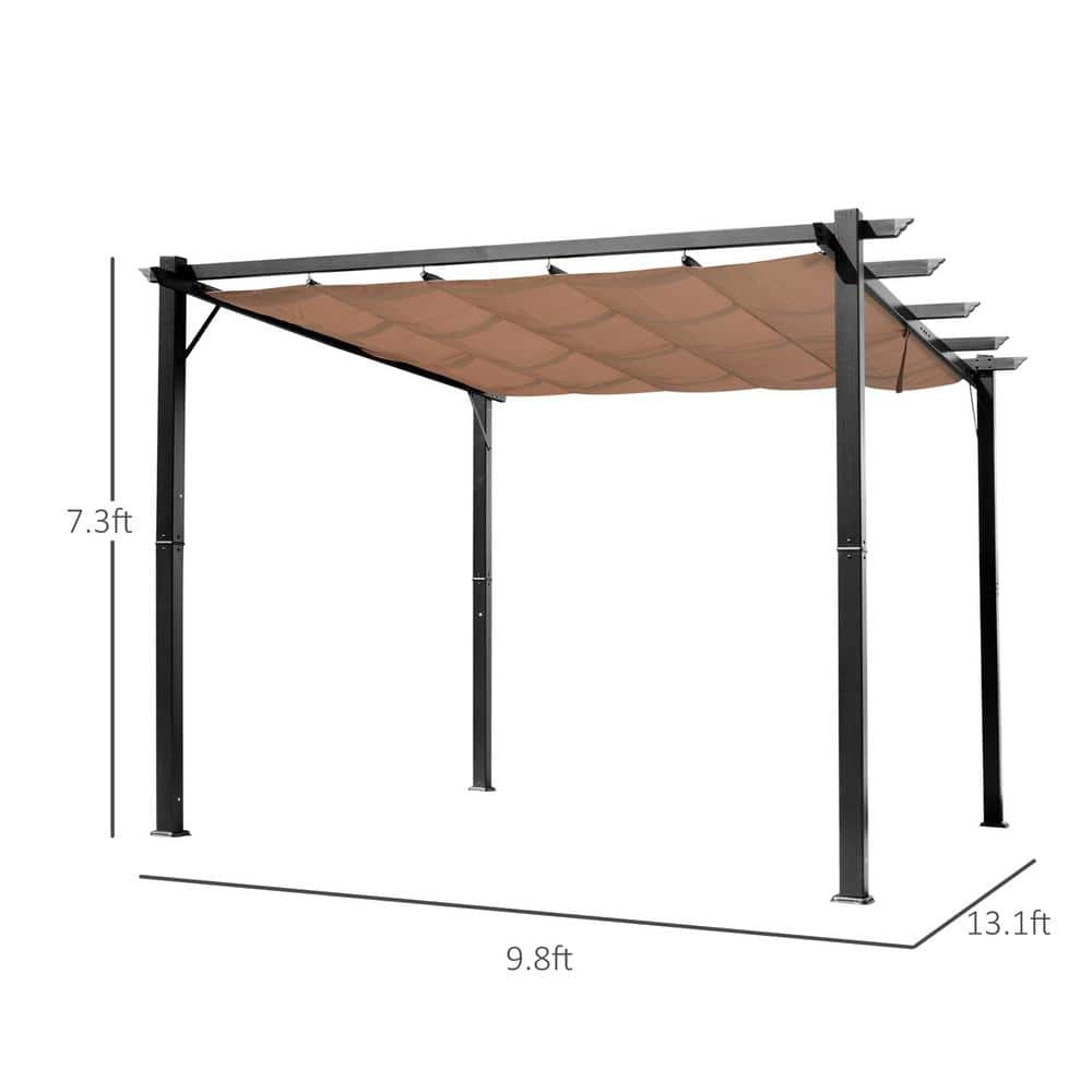 Charcoal Grey Aluminum Pergola with Retractable Canopy