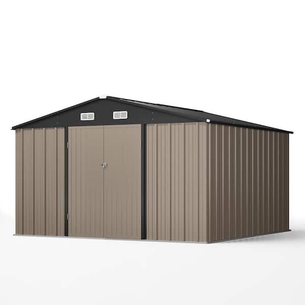 Patiowell 10 ft. W x 10 ft. D Size Upgrade Metal Storage Shed for Outdoor, Steel Yard Shed with Lockable Door (100 sq. ft.)