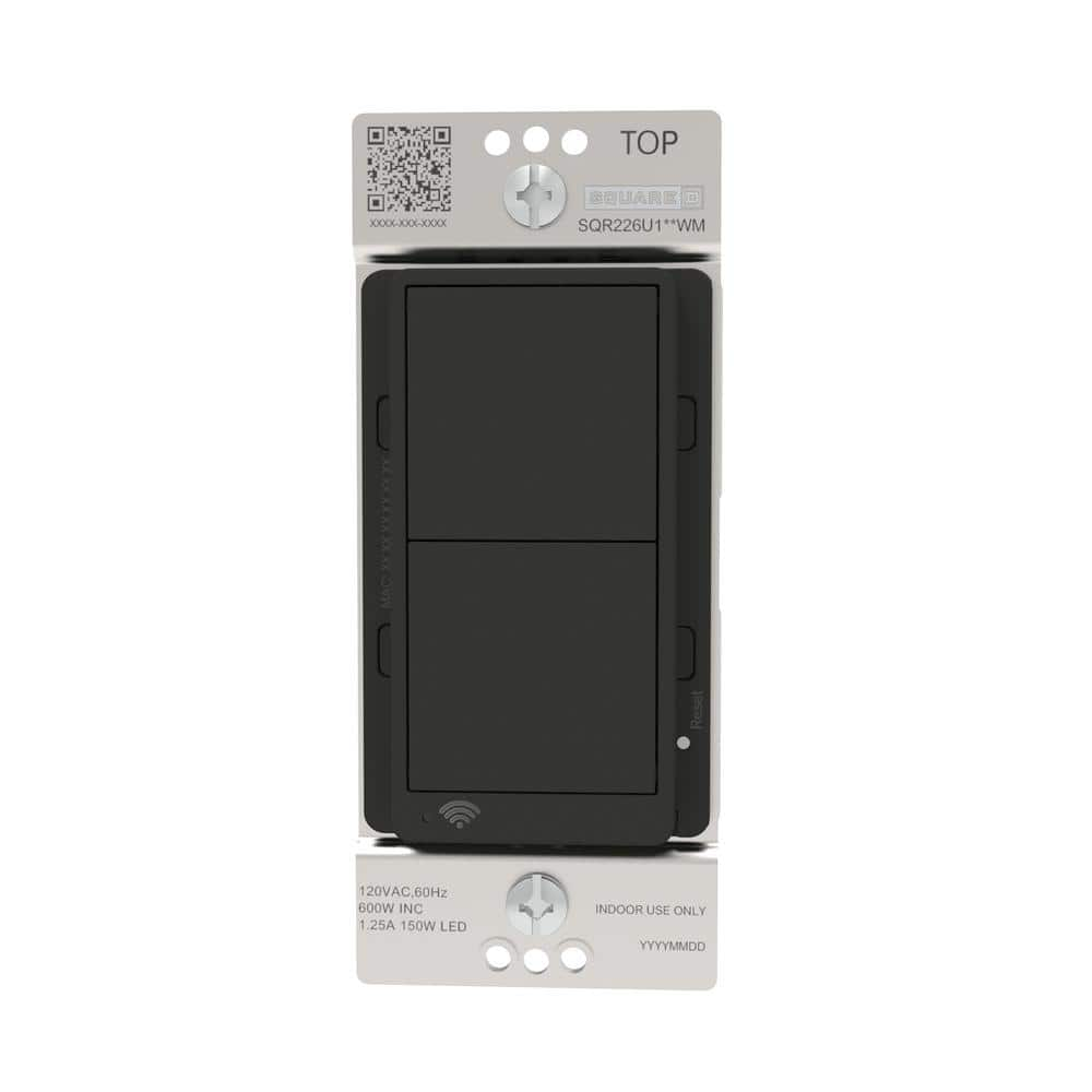 Square D X Series 15 Amp Single Pole/3-Way Matter Smart Wi-Fi Energy  Monitoring Rocker Switch Light Switch Matte Black SQR141U1BKWM - The Home  Depot