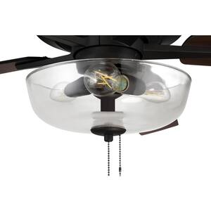 Super Pro-101 60 in. Indoor Dual Mount Espresso Ceiling Fan with Optional LED Clear Bowl Light Kit