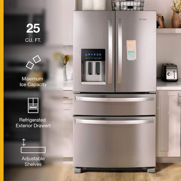 36 in. 24.5 cu. ft. Standard Depth French Door Refrigerator in Fingerprint Resistant Stainless Steel