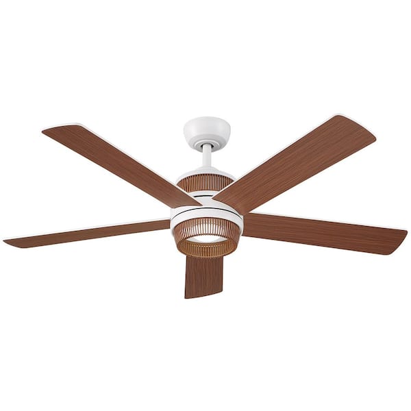 Hampton Bay Tonham 52 In White Changing Integrated Led Indoor Matte Ceiling Fan With Remote Control Included 92328 The