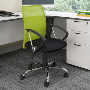 Workspace Office Chair with Contoured Lime Green Mesh Back