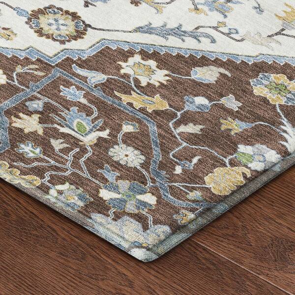 Mayfield Premium Machine Washable Abstract AMF2533 Chocolate 2 ft. x 3 ft. Accent Rug