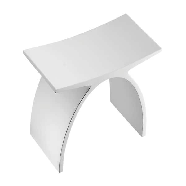 Kingston Brass Descanso 17 in. x 9 in. Freestanding Shower Seat in Matte White