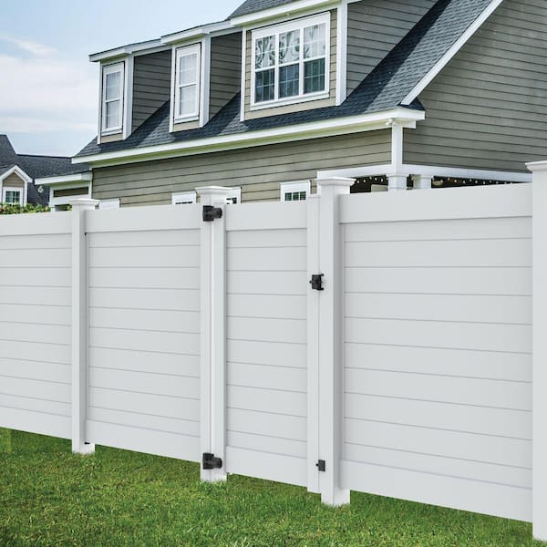 Freedom Everton 8-ft H x 5-in W White Vinyl Line Fence Post (Unassembled)
