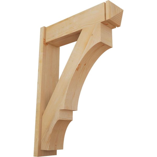 Ekena Millwork 8 in. x 44 in. x 32 in. Douglas Fir Balboa Arts and Crafts Rough Sawn Outlooker