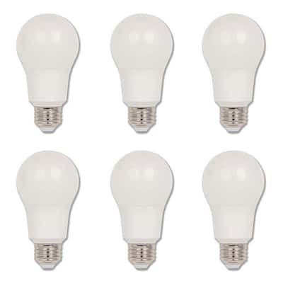 60-Watt Equivalent Omni A19 Dimmable Soft White LED Light Bulb Cool White Light (6 Pack)