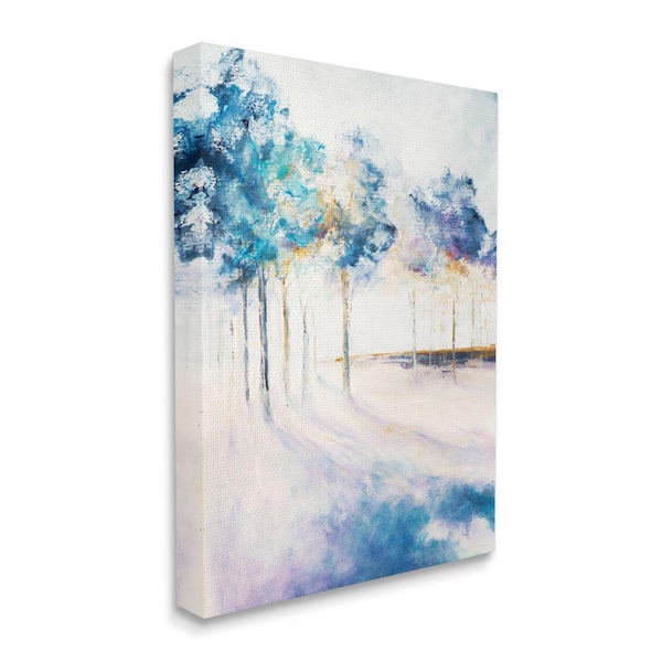Stupell Industries "Abstract Blue Tree Shadows in Forest Landscape" by Dina D'Argo Unframed Print Nature Wall Art 16 in. x 20 in.