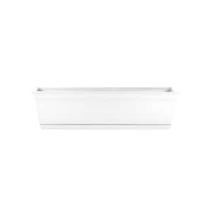 The 30 in. White Eclipse Window Plastic Flower Box with Removable Saucer