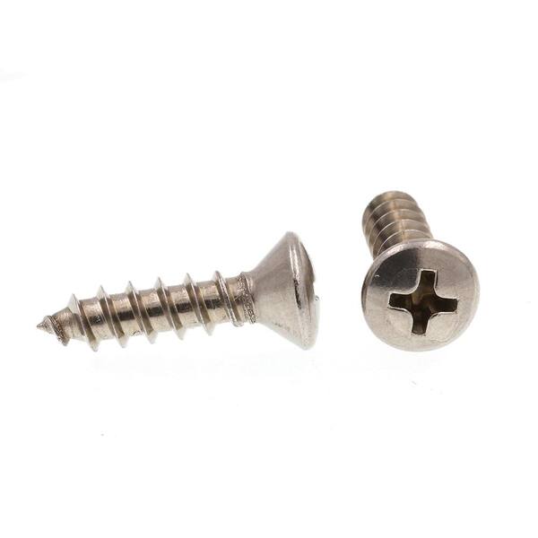 Square Drive Oval Head Sheet Metal Screw 18-8 Stainless Steel #6X1-1/4" Qty 25 