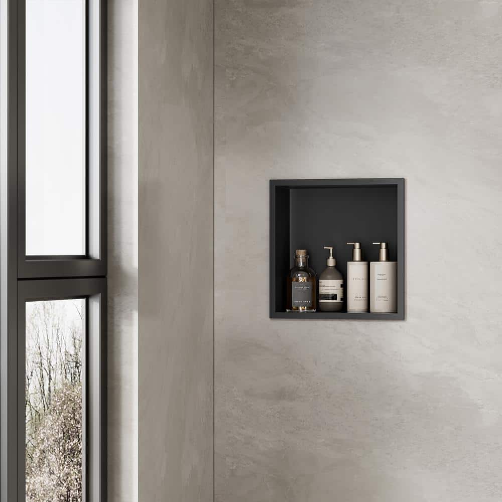 12 in. W x 12 in. H x 4 in. D Stainless Steel Single Iayer Shelf Bathroom S
