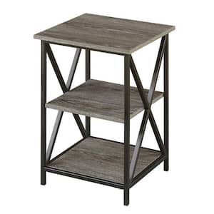 Tucson 15.75 in. W weathered Gray 24.25 in. H Square Particle Board End Table with Shelves