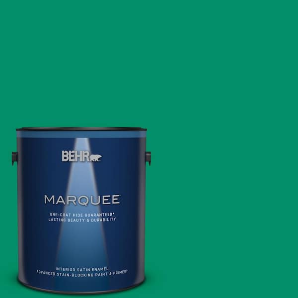 BEHR MARQUEE 1 gal. #MQ4-15 Balsam One-Coat Hide Satin Enamel Interior Paint & Primer