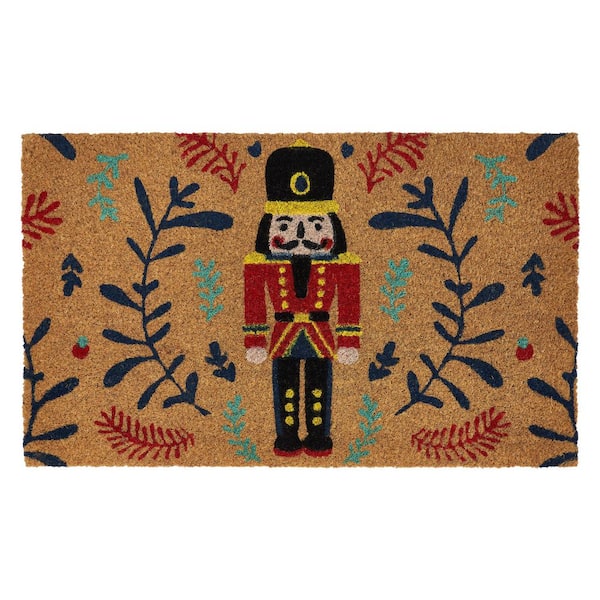 Nutcracker Multicolor 18 in.  x  30 in. Coir Christmas Outdoor Doormat
