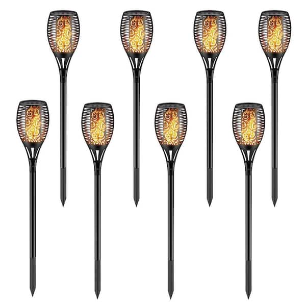 1-10 Pack PCS Solar Torch Lights 12 LED Flickering Dancing Flame Flaming Outdoor 
