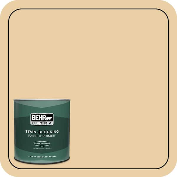 BEHR ULTRA 1 qt. #M300-3 Harmonious Gold Extra Durable Semi-Gloss Enamel Interior Paint & Primer