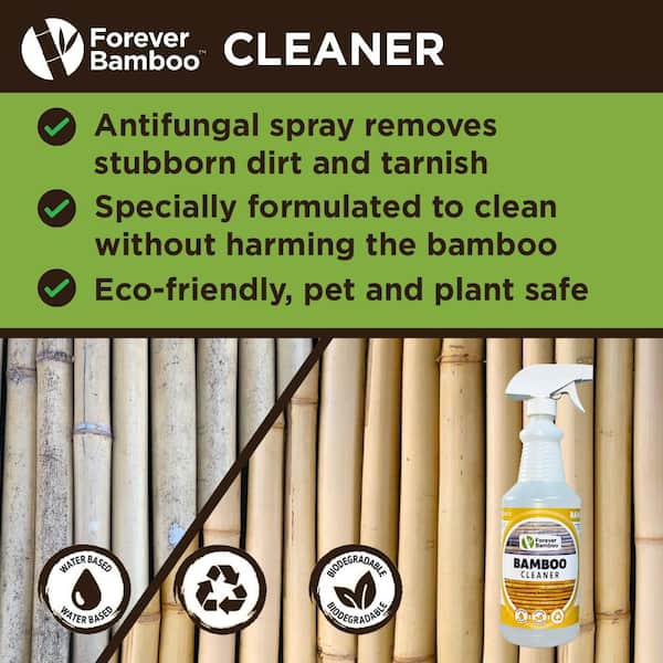 Bamboo Cleaner 32 oz. Clear Water-Based All-Purpose, Antifungal Cleaning Formula Eco-Friendly Exterior Wood Sealer