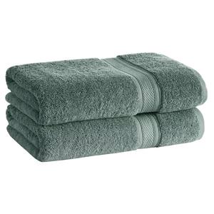 100% Cotton Low Twist BathTowels (30 in. L x 54 in. W), 550 GSM, Highly Absorbent, SuperSoft Fluffy (2 Pack, Jade Green)