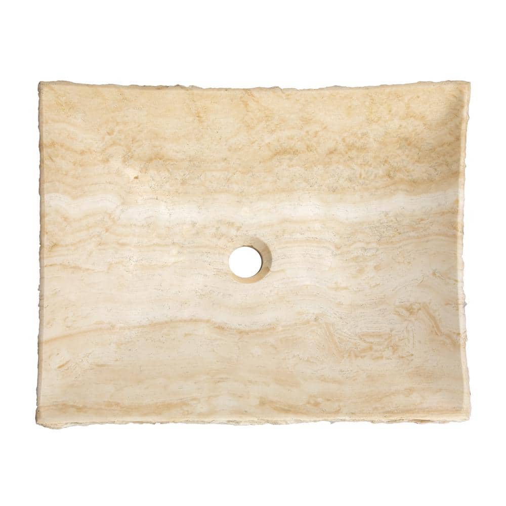 Zen 21'' Beige Stone Rectangular Bathroom Sink