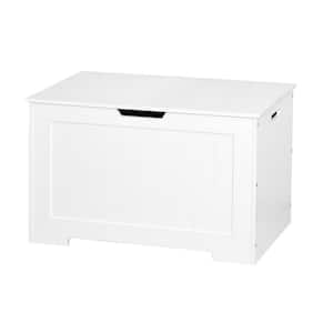 White Lift Top Entryway Storage Bench with 2 Safety Hinge
