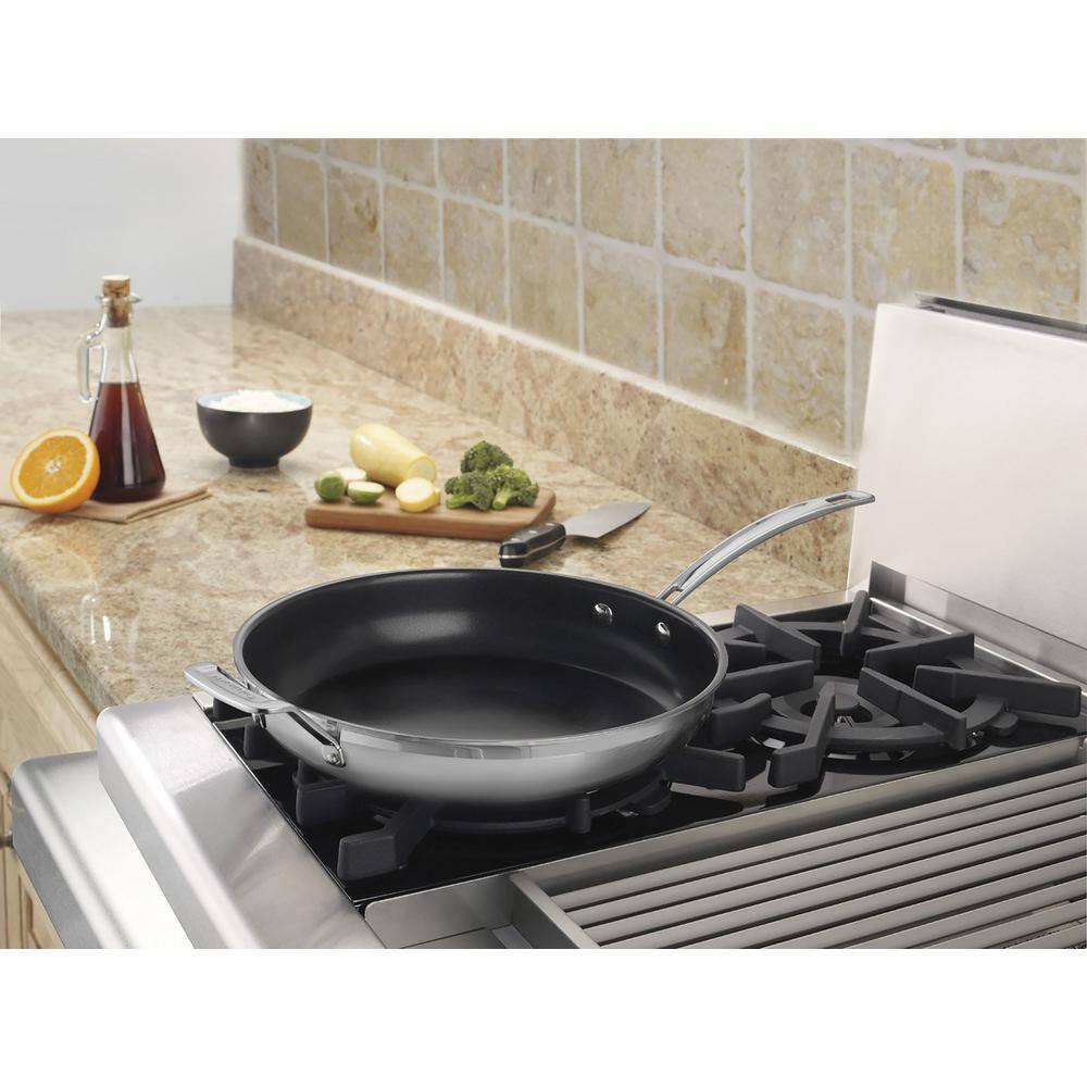 Stainless Steel 12" Non-Stick Skillet with Helper Handle