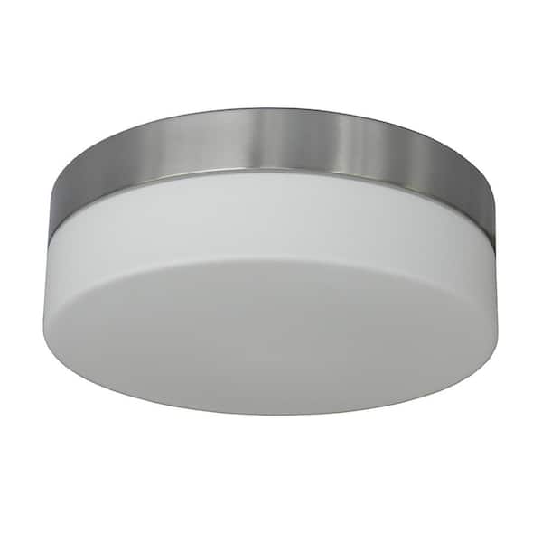 Cambridge 2-Light Satin Steel Flushmount