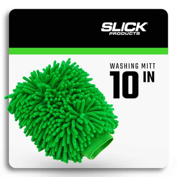 SLICK PRODUCTS Extra Plush Scratch Free Washing Mitt with Premium Microfiber and Maximum Absorbency