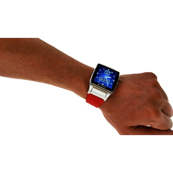 LINSAY - Executive EX5LR Smart Watch Red with Camera and Micro SD Card Slot up to 64GB