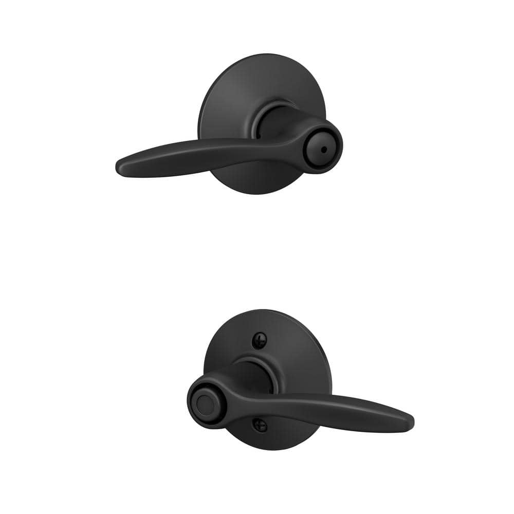 Schlage Delfayo Matte Black Privacy Bed/Bath Door Handle