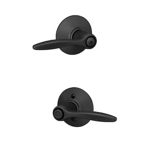 Schlage Bowery Matte Black Privacy Bed/Bath Door Knob with Collins Trim F40  G BWE 622 COL - The Home Depot