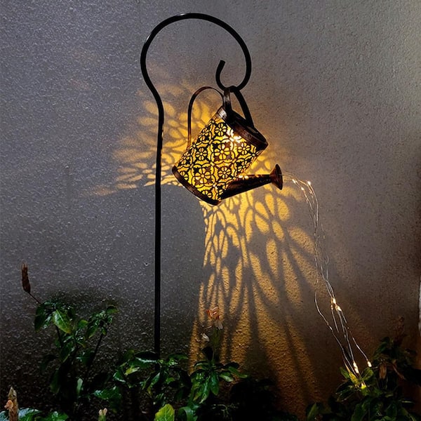 Northlight 7 in. Solar Lighted Flower Tea Pot Outdoor Garden