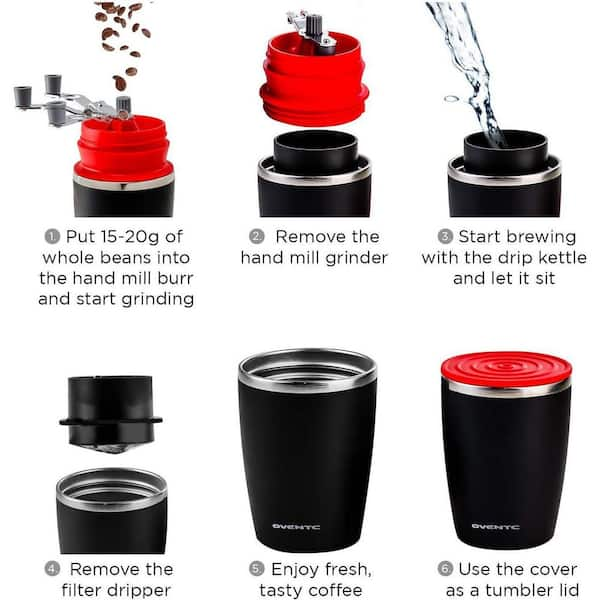 Electric Burr Coffee Grinder,Portable Single Serve Coffee Maker with  Insulated T