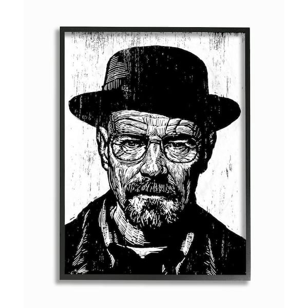 Stupell Industries "Walter White Heisenberg Breaking Bad Famous People Portrait" by Neil Shigley Framed Wall Art 11 in. x 14 in.
