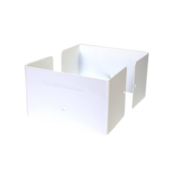 5 in. L x 5 in. W x 1/4 ft. H White Fence Post Guard for Wood or Vinyl
