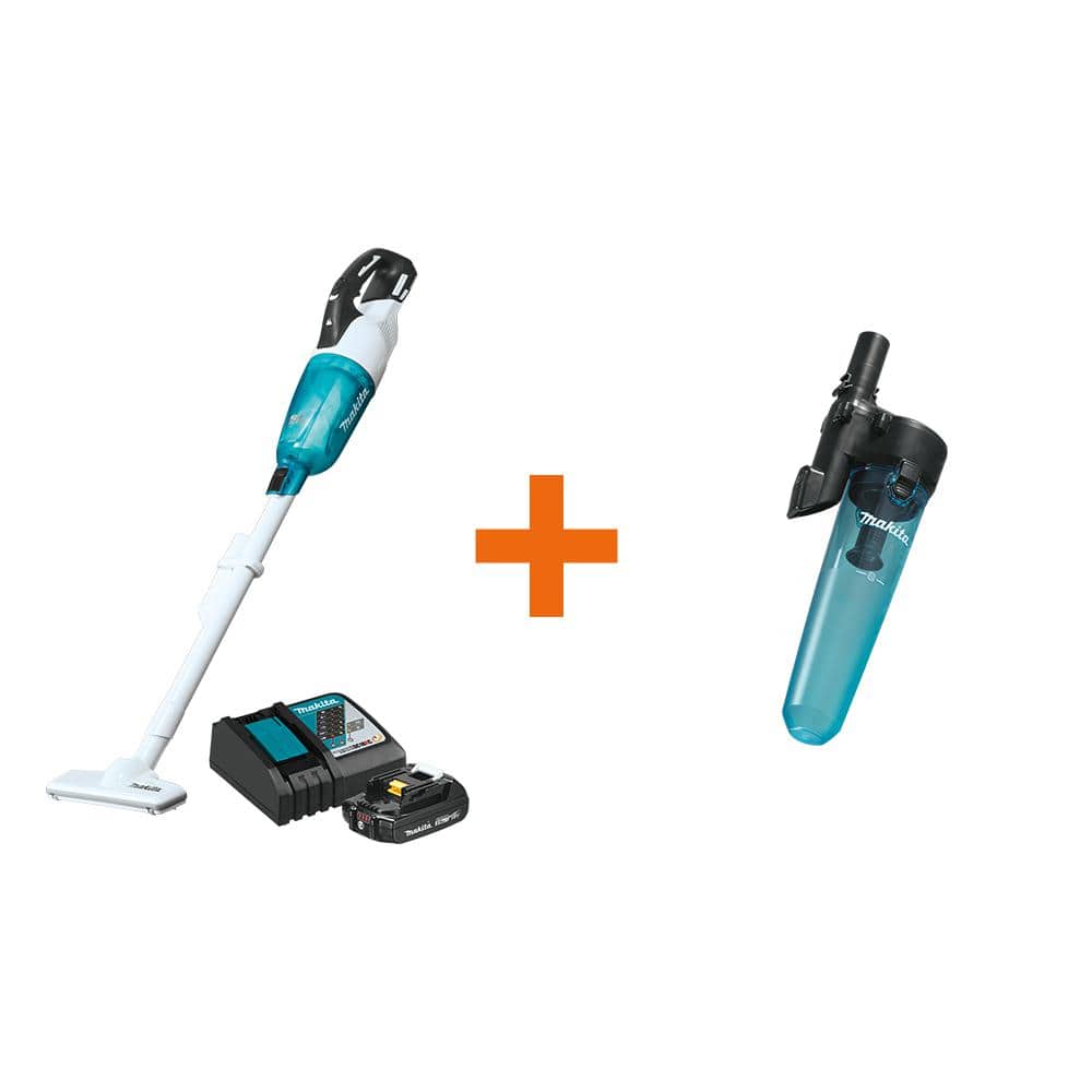 Makita 18V LXT Lithium-Ion Compact Brushless Cordless Vacuum Kit, 2.0Ah  with Black Cyclonic Vacuum Attachment with Lock XLC03R1WX411721 The Home  Depot