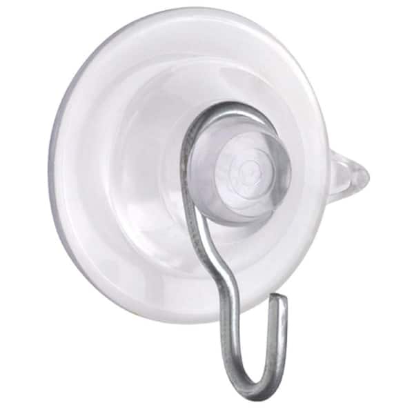 OOK 1 lb. 1-1/8 in. Clear Plastic Suction Cups with Hooks (4-Pack)