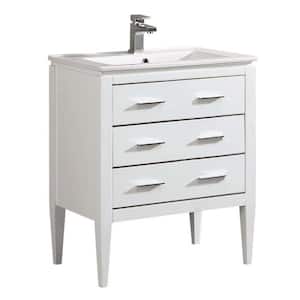 Ironwood 24 in. W x 18 in. D x 33.5 in. H Bath Vanity in White Matte with White Ceramic Top