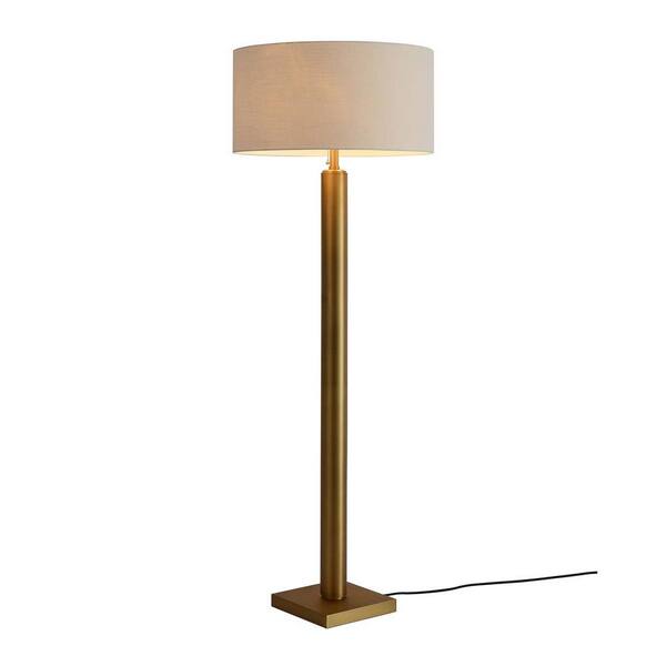 NOVA of California Brentwood 63 in. Brushed Brass Metal Column Floor Lamp