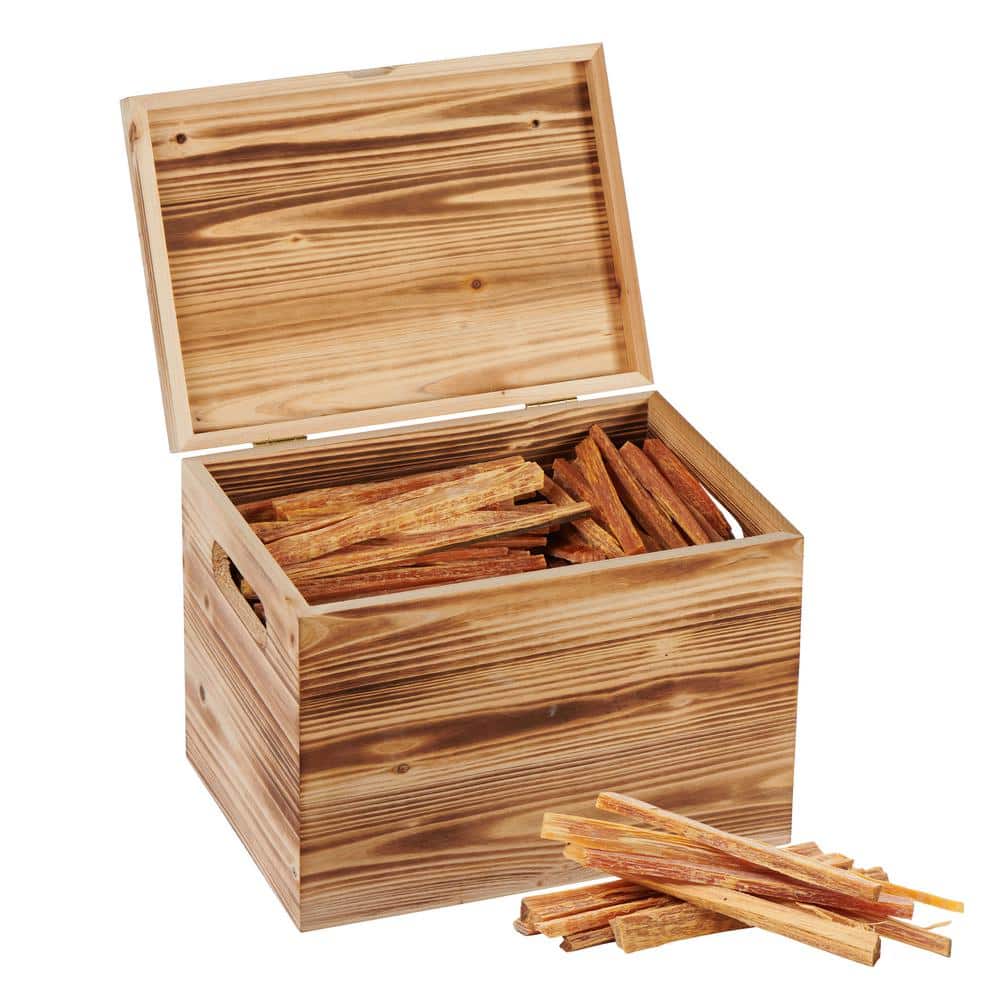 15 lb. Boxed Fatwood Fire Starter Sticks Gift Box Set with a Wooden Storage