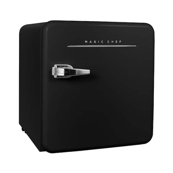 17.5 in. 1.6 cu.ft. Retro Mini Refrigerator in Black, Without Freezer