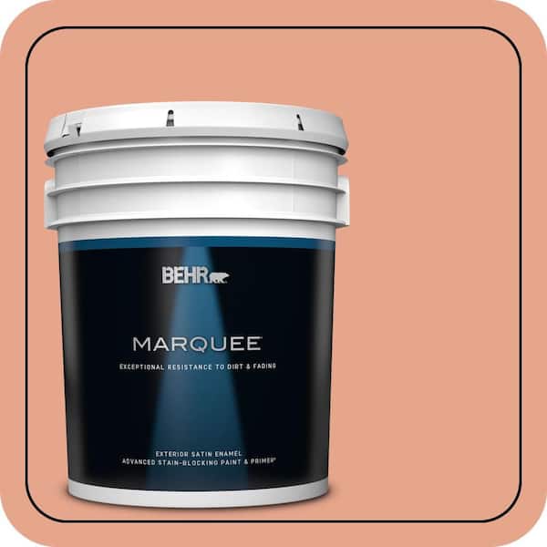 BEHR MARQUEE 5 gal. #M180-4 Priceless Coral Satin Enamel Exterior Paint & Primer