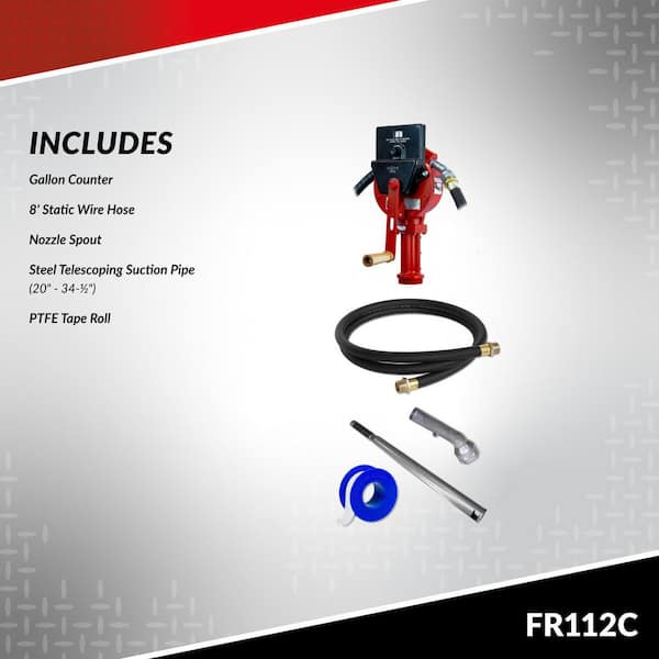 FillRite FR112CL Kurbelhandpumpe Zählwerk für Benzin Diesel
