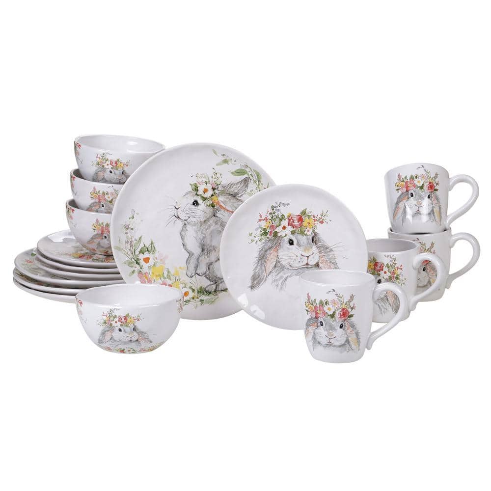 NORIMASTER BUNNY EDITION 10点セット Certified International Sweet Bunny 16-Piece Seasonal Multicolored