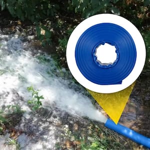 Discharge Hose 4 in.Dia x 105 ft. PVC Fabric Lay Flat Hose with Clamps Heavy Duty Backwash Drain Hose Weather-Proof,Blue