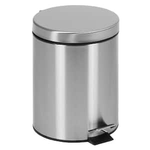 1.3 Gal. Silver Oval Trash Can with Lid