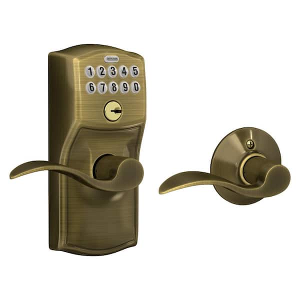 ソルジャー Schlage Camelot Aged Bronze Electronic Keypad Door Lock with