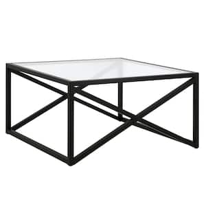 Calix 32 in. Blackened Bronze Square Glass Coffee Table